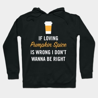 If Loving Pumpkin Spice is Wrong I Don't Wanna Be Right Hoodie